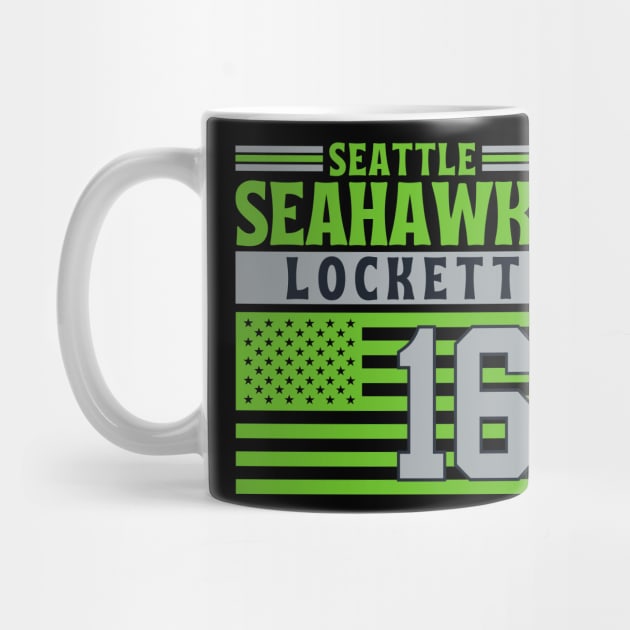 Seattle Seahawks Lockett 16 American Flag Football by Astronaut.co